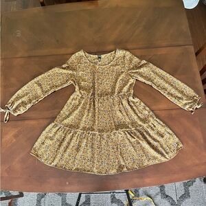 Floral Tiered Long Sleeve Dress